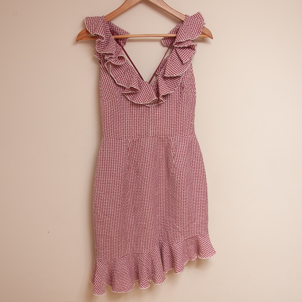 WAYF Asymmetrical Ruffle Dress